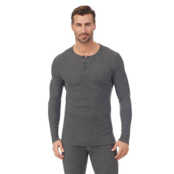 Cuddl Duds Waffle Thermal Long Sleeve Henley Long Johns