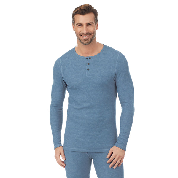 Cuddl Duds Waffle Thermal Long Sleeve Henley Long Johns