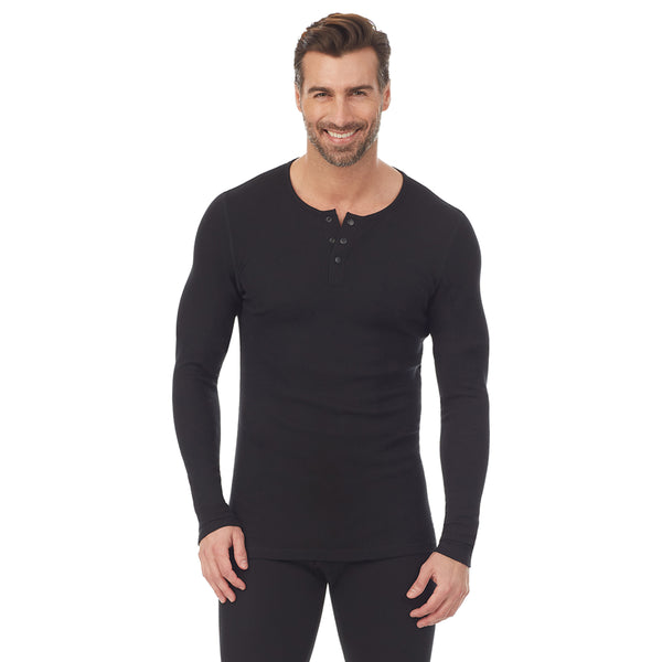cuddl duds Waffle Thermal Long Sleeve Henley Long Johns