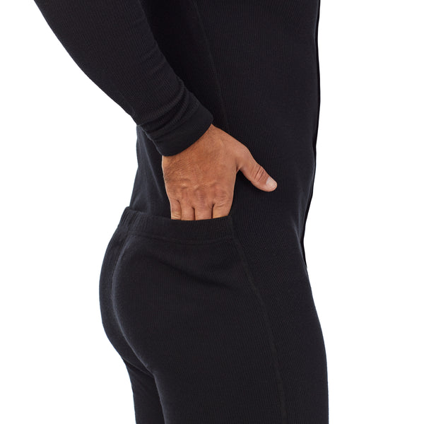 Cuddl Duds Waffle Thermal One-Piece Button Front Union Suit