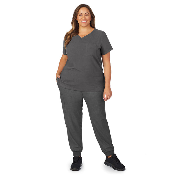 Cuddl Duds Womens Scrub V-Neck Top With Chest Pocket PLUS Women