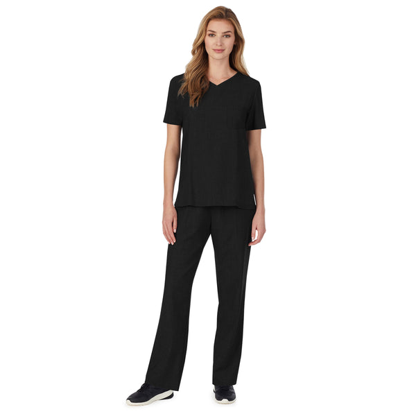 Cuddl Duds Womens Scrub V-Neck Top With Chest Pocket Women