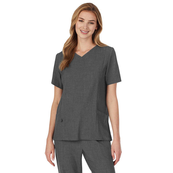 Cuddl Duds Womens Scrub V-Neck Top With Side Pockets Women