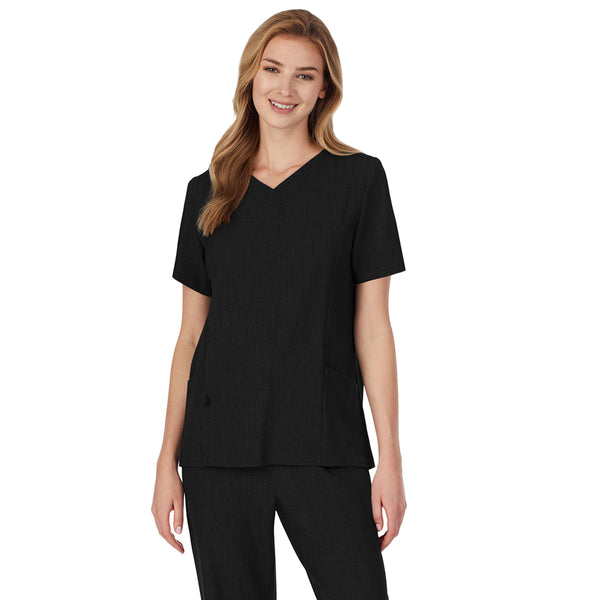 cuddl duds Womens Scrub V-Neck Top with Side Pockets Women