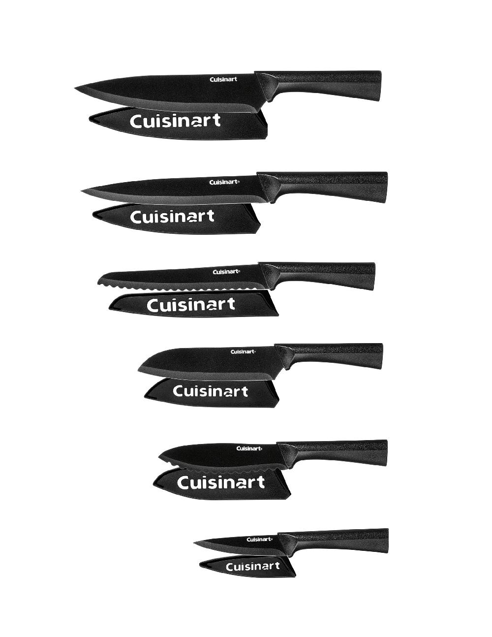 cuisinart 12 piece Black Metallic Coated Knife Set with Blade Guards C55-12PMB