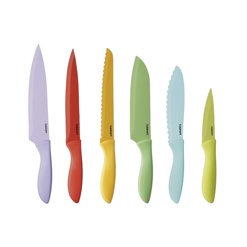cuisinart 12 Piece Ceramic Coated Color Knife Set with Blade Guards C55-12PCER1