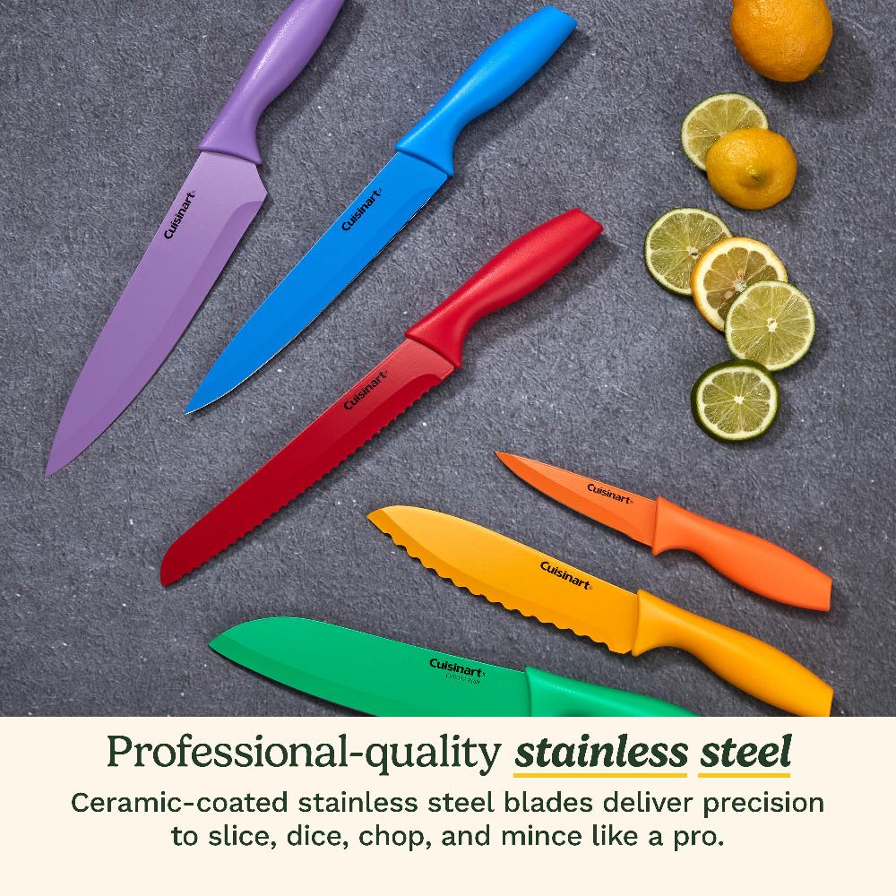 Cuisinart 12 Piece Nonstick Color Knife Set With Blade Guards C55-01-12PCKS