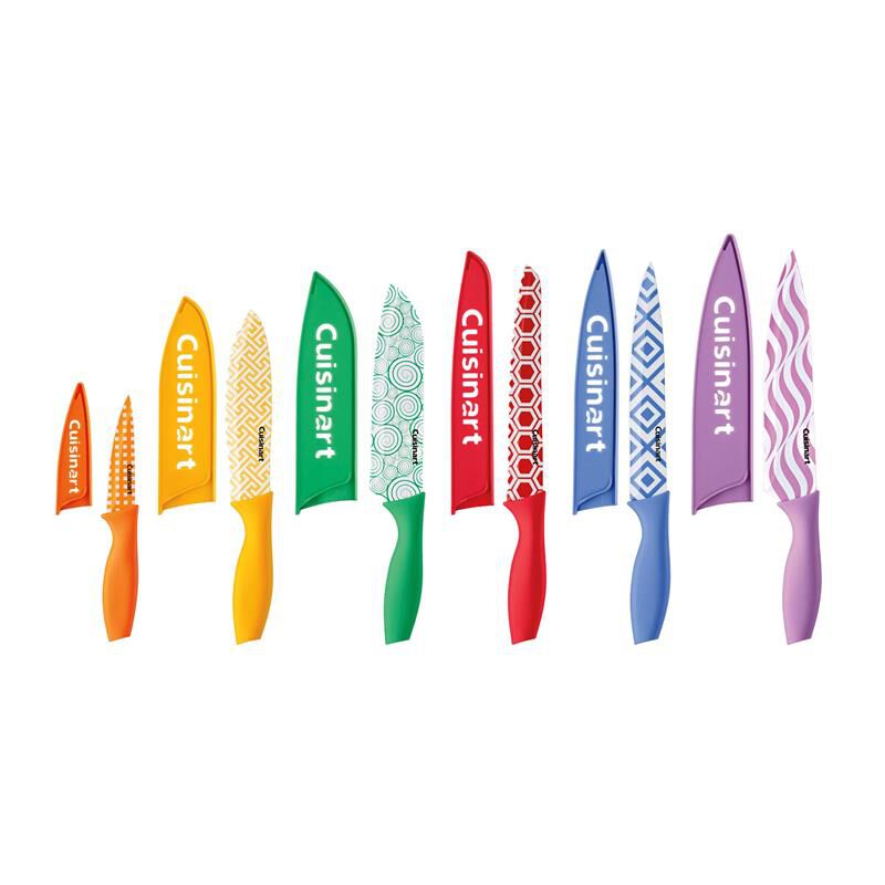 cuisinart 12 Piece Printed Color Knife Set with Blade Guards C55-12PR2 Multicolor