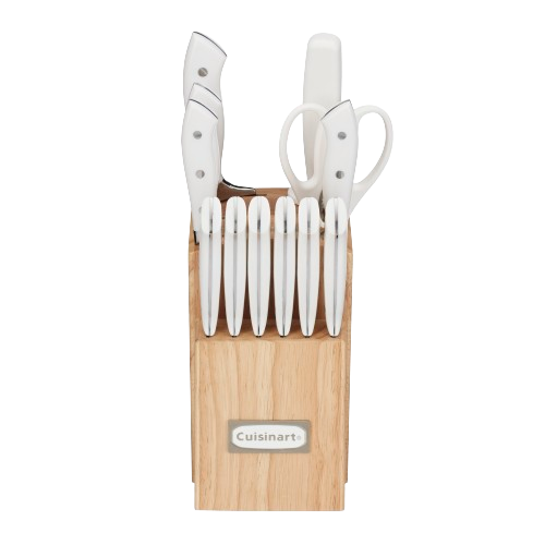 Cuisinart 13pc White Triple Rivet Knife Block Set C77WTR-13P