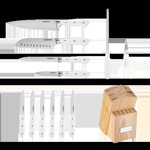 Cuisinart 13pc White Triple Rivet Knife Block Set C77WTR-13P