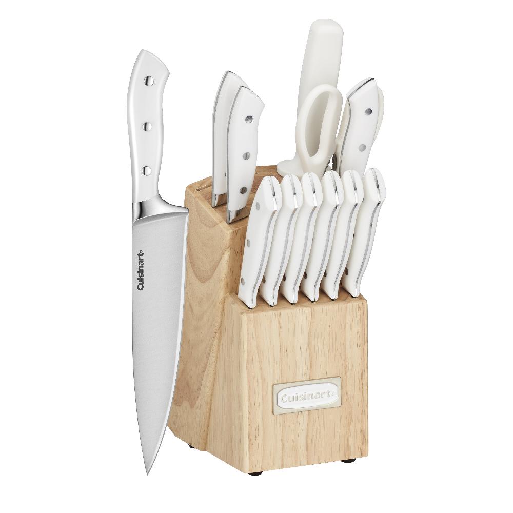 cuisinart 13pc White Triple Rivet Knife Block Set C77WTR-13P