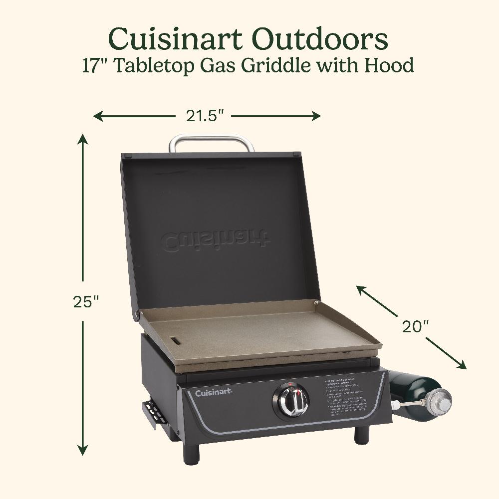 Cuisinart 17" Tabletop Gas Griddle With Hood CGG-9236