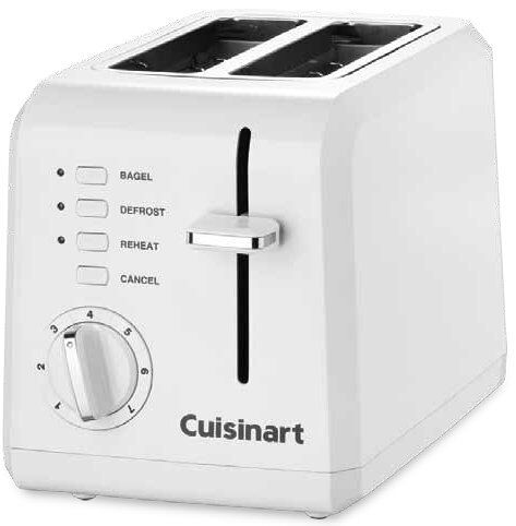 Cuisinart 2 Slice Compact Plastic Toaster CPT-122 White