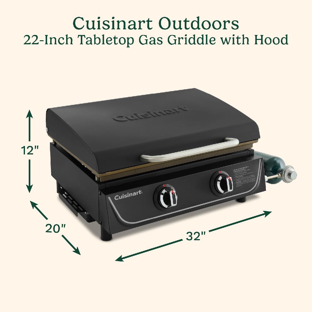 Cuisinart 22" Tabletop Gas Griddle With Hood CGG-9242