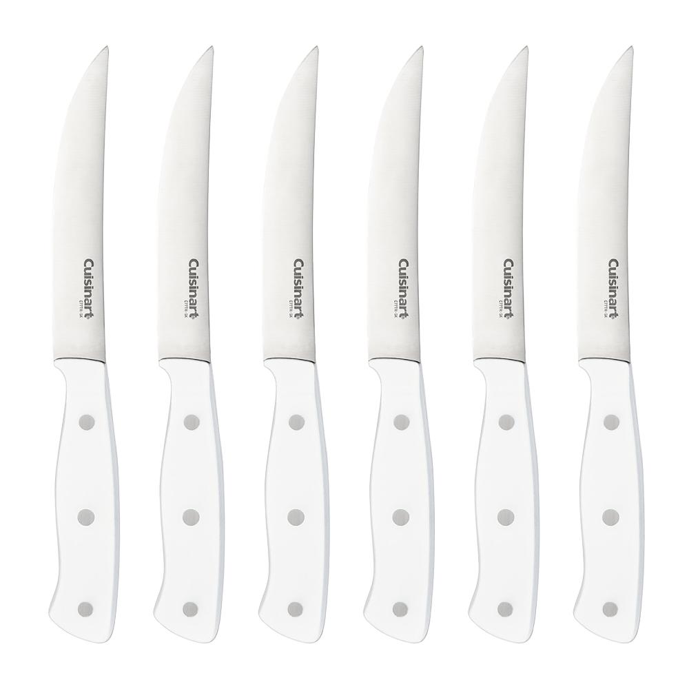 cuisinart 6pc White Triple Rivet Steak Knife Set C77TR-S6SKW