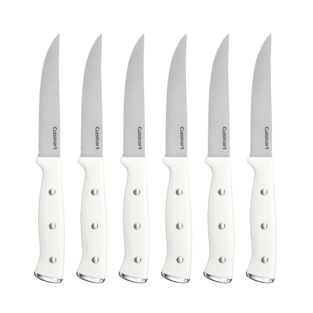 cuisinart 6pc White Triple Rivet Steak Knife Set C77WTR-6PSK White