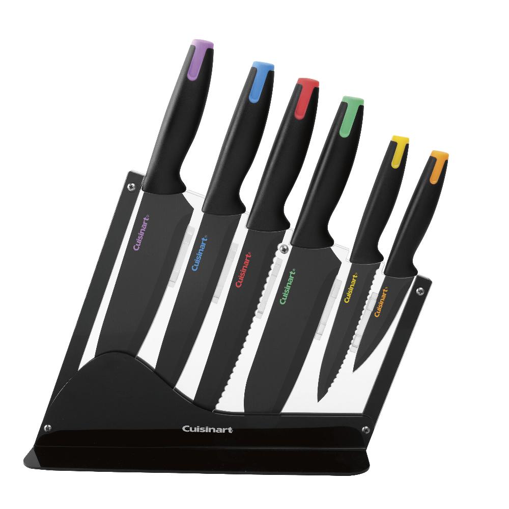 cuisinart 7pc Ceramic Coated Cutlery Set in Acrylic Block C55-7PCE Multicolor