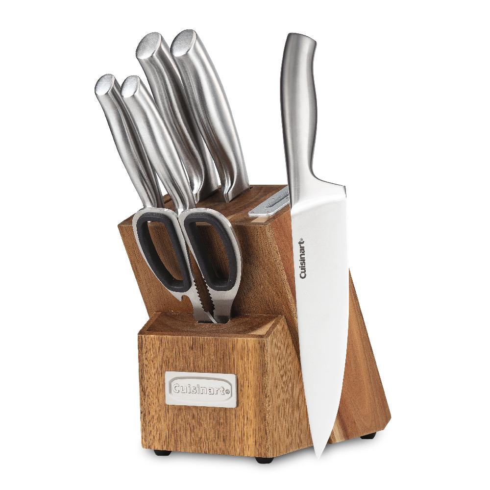 cuisinart 7pc Stainless Steel Essentials Block Set with Built in Sharpener C77SS-7PBS