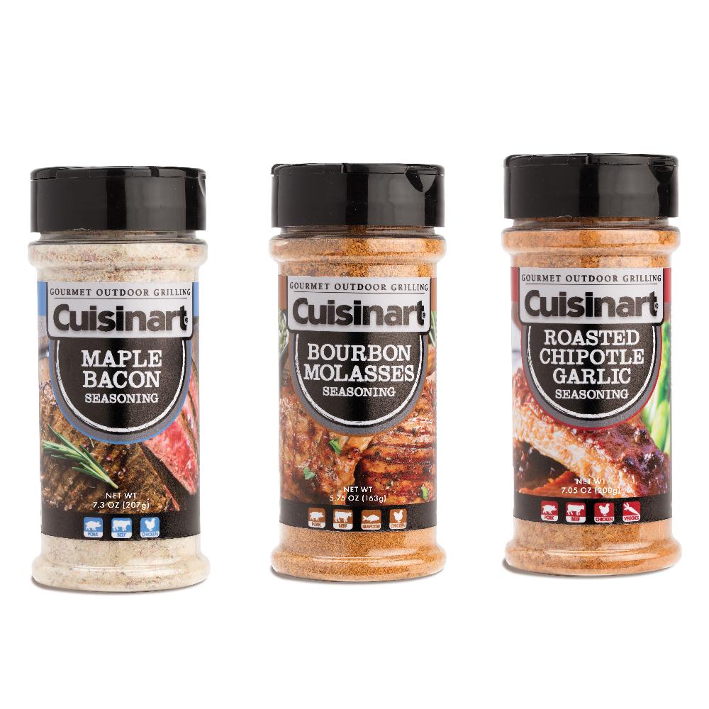 cuisinart Barbecue Seasoning Variety Pack - Bourbon Molasses Maple Bacon and Roasted Chipotle Garlic CGSS-335