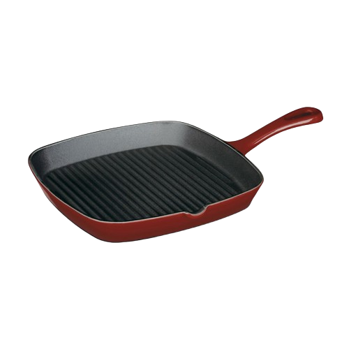 cuisinart Chef’s Classic ™ Enameled Cast Iron Cookware 9.25" Square Grill Pan CI30-23CR Red