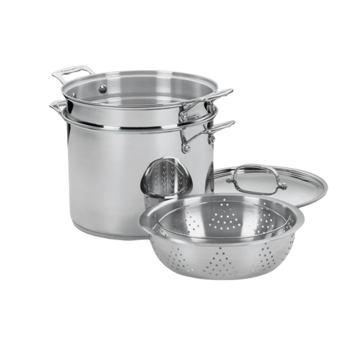 cuisinart Chef's Classic ™ Stainless 12 Quart Pasta/Steamer 4 Piece Set 77-412P1 Stainless Steel P1