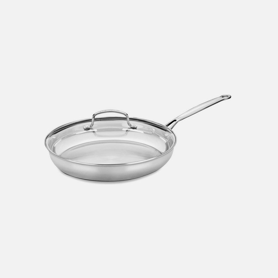 cuisinart Chef's Classic ™ Stainless 12" Skillet with Cover 722-30GP1 Brushed Stainless