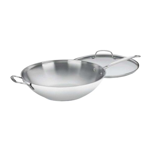 cuisinart Chef's Classic ™ Stainless 14" Stir-Fry Pan with Helper Handle & Glass Cover 726-38H