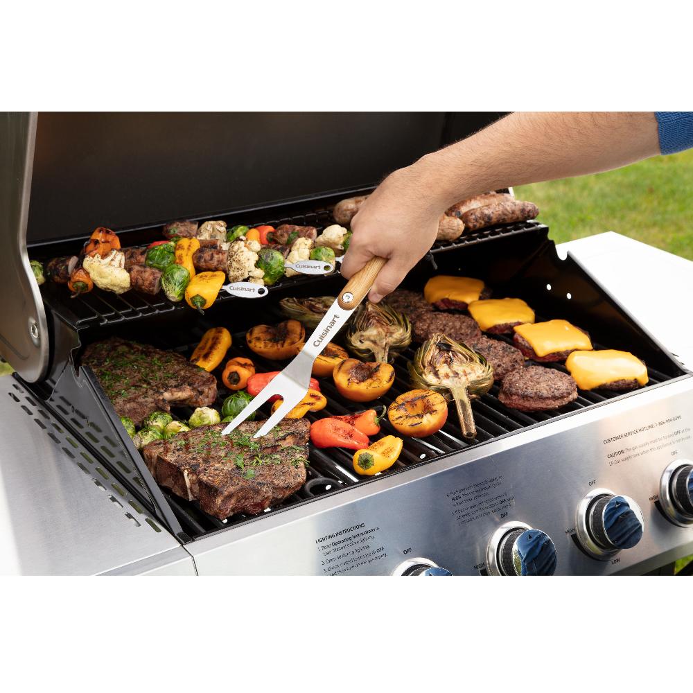 Cuisinart 4 Piece Ash Wood Grill Tool Set CGS-1100
