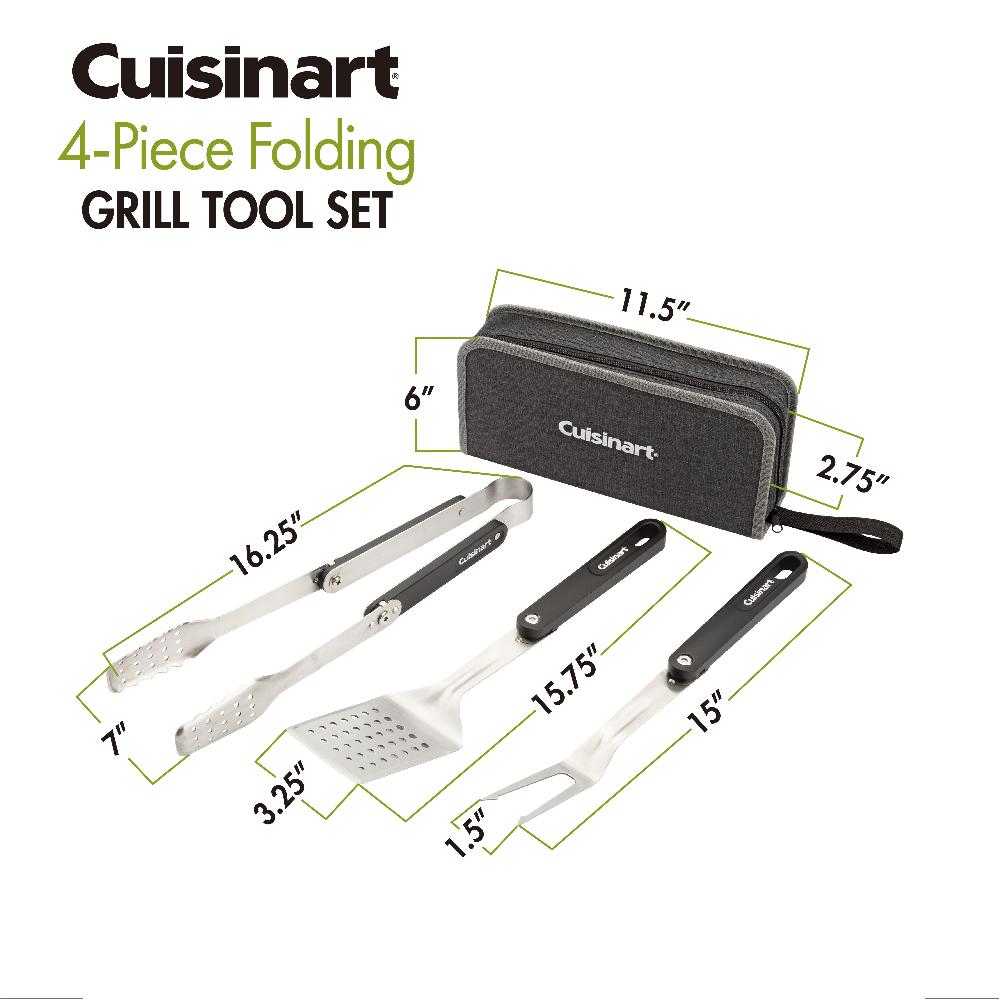 Cuisinart 4 Piece Folding Grill Tool Set CGS-1000A