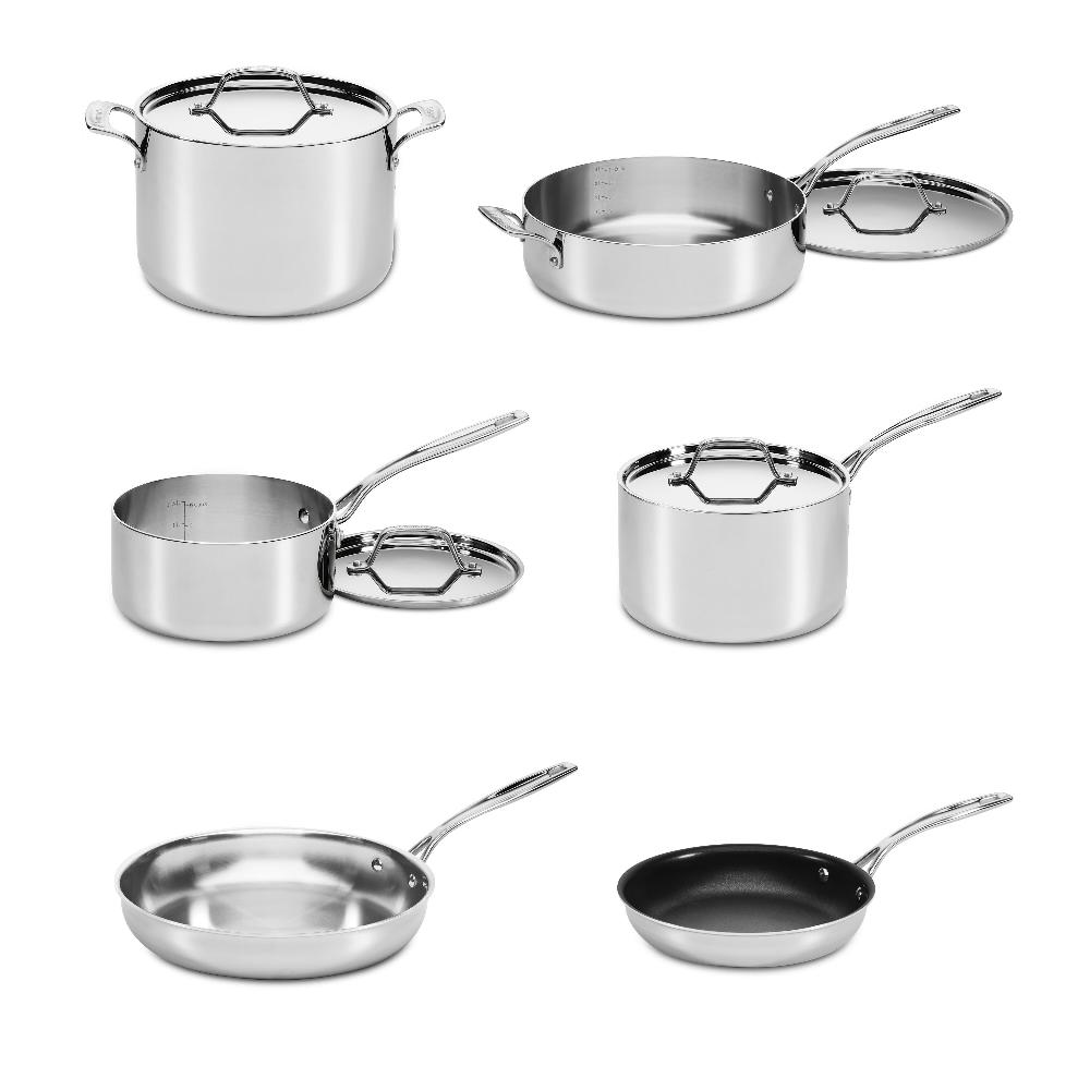 Cuisinart Custom-Clad 5-Ply Stainless Steel 10 Piece Cookware Set CCC5-10