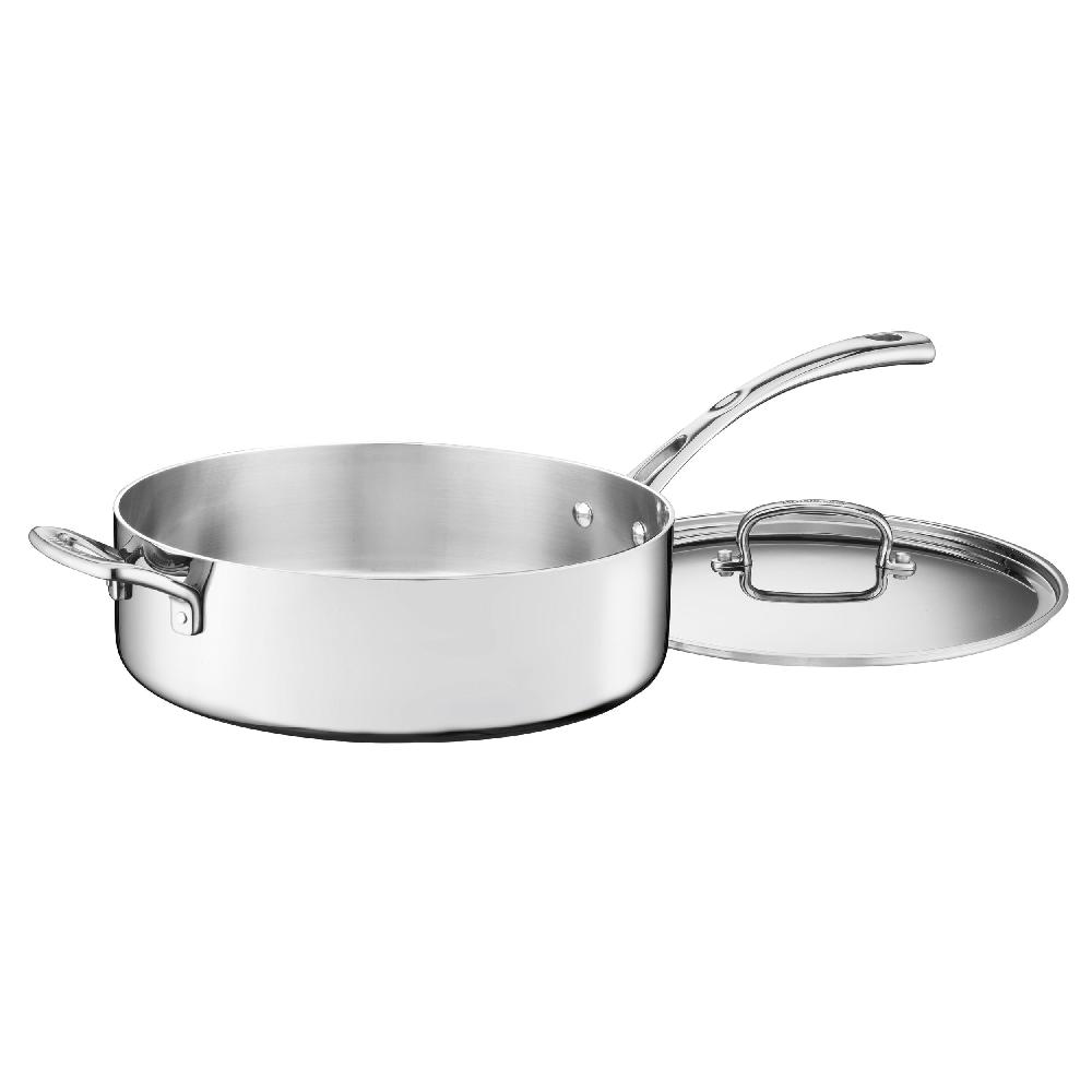 cuisinart French Classic Tri-Ply Stainless 5.5 Qt. Sauté Pan with Helper Handle and Cover FCT33-28H
