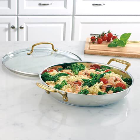 Cuisinart Mineral Collection Stainless Cookware 12" Everyday Pan With Cover C7M25-30DGD