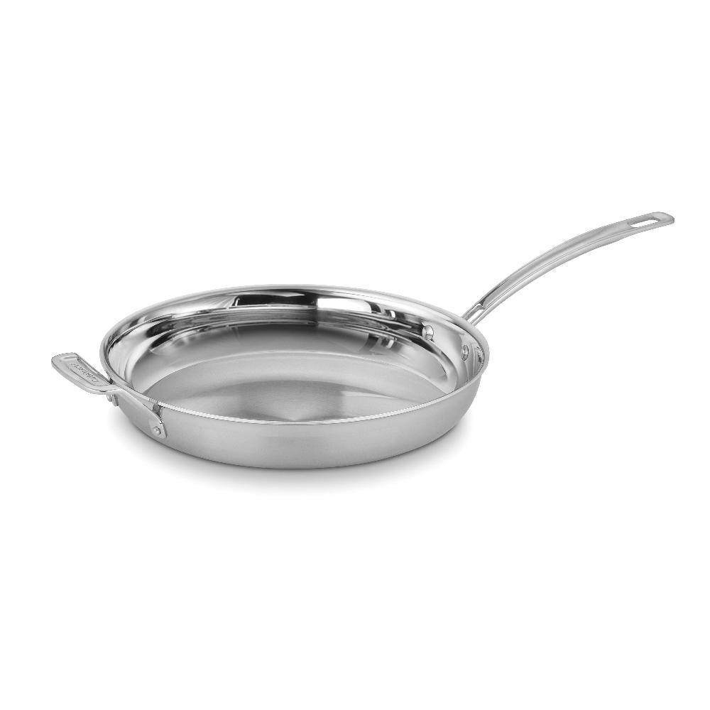 cuisinart MultiClad Pro Triple Ply Stainless Cookware 12'' Skillet with Helper Handle MCPS22-30HNP1 Stainless Steel