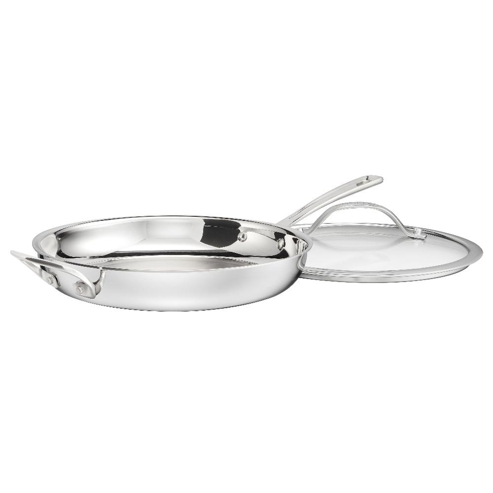 cuisinart PureClad ™ Triple-Ply 12" Stainless Steel Skillet with Helper Handle and Cover PCT22-30HC