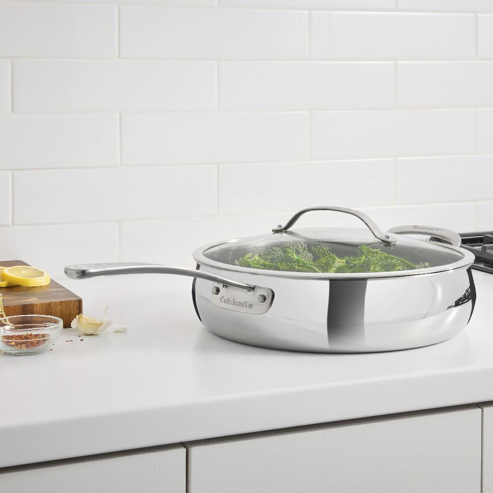 Cuisinart PureClad ™ Triple-Ply 5.5 Qt. Stainless Steel Sauté Pan With Helper Handle And Cover PCT33-30H