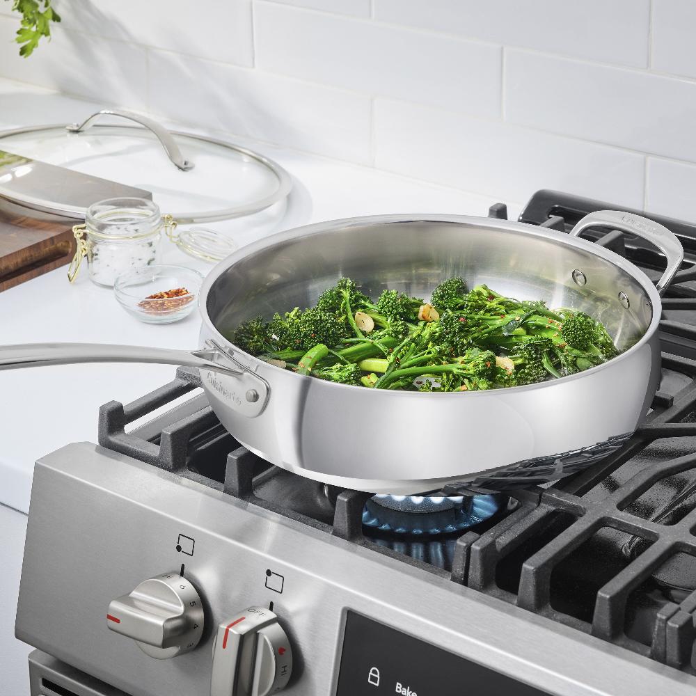 Cuisinart PureClad ™ Triple-Ply 5.5 Qt. Stainless Steel Sauté Pan With Helper Handle And Cover PCT33-30H