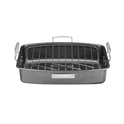 cuisinart Roasting And Lasagna Pans 17" x 13" Nonstick Roaster with V-Rack ASR-1713V