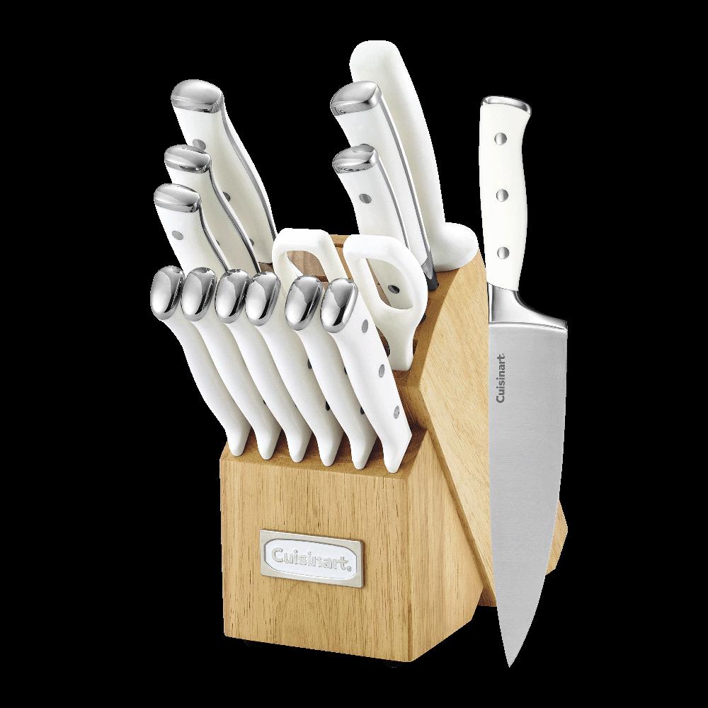 cuisinart Triple Rivet 15 Piece Knife Block Set C77WTR-15P White & Stainless