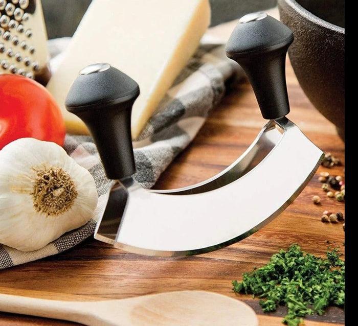 cuisinox Cuisinox Double Blade Mezzaluna Knife Stainless Steel Kitchen Knives