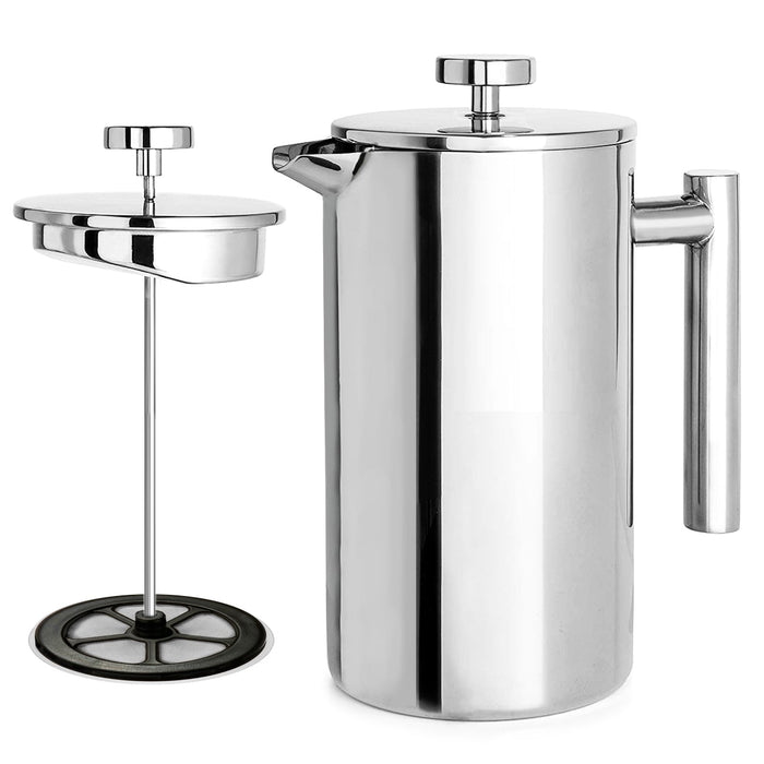 Cuisinox Cuisinox Double Walled Stainless Steel French Press With Silicone Gasket Filter French Presses