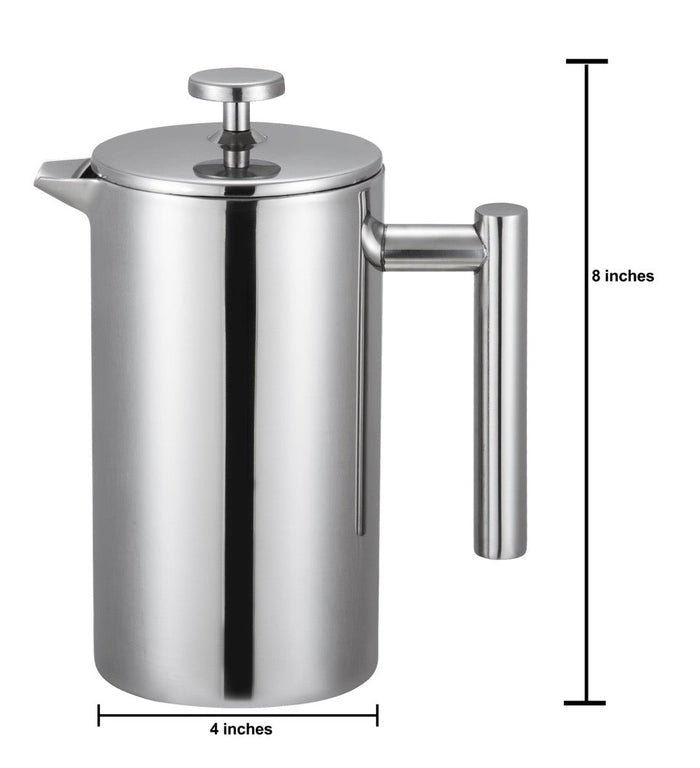 Cuisinox Cuisinox Double Walled Stainless Steel French Press With Silicone Gasket Filter French Presses