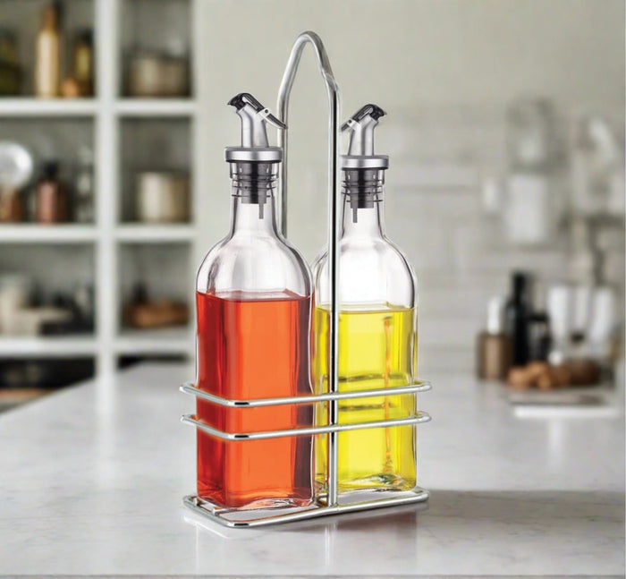 cuisinox Cuisinox Oil & Vinegar Cruet Set with Caddy Salad Dressing Mixers u0026 Shakers