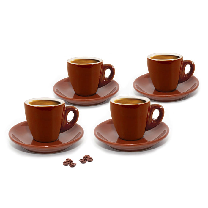Cuisinox Cuisinox Signature Series Set Of 4 Espresso Cups Brown Porcelain Coffee U0026 Tea Cups