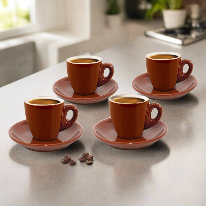 cuisinox Cuisinox Signature Series Set of 4 Espresso Cups Brown Porcelain Coffee u0026 Tea Cups