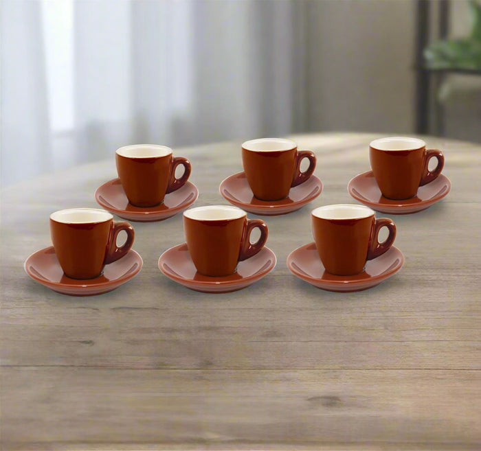 cuisinox Cuisinox Signature Series Set of 6 Espresso Cups Brown Porcelain Coffee u0026 Tea Cups