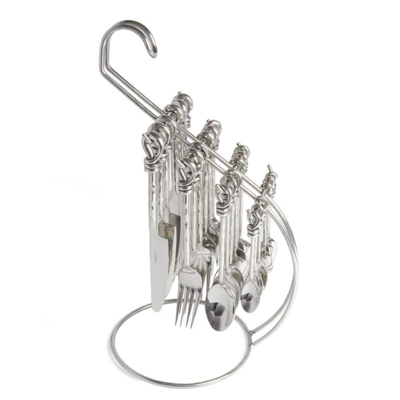 culinary concepts 24 Piece Polished Knot Cutlery Set & Stand | HANDMADE TO ORDER