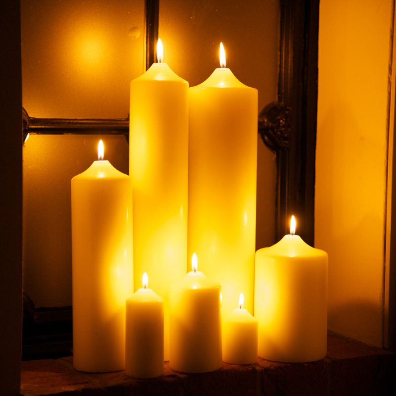 Culinary Concepts 75x50mm Church Candle - 14 Hour Burn Time