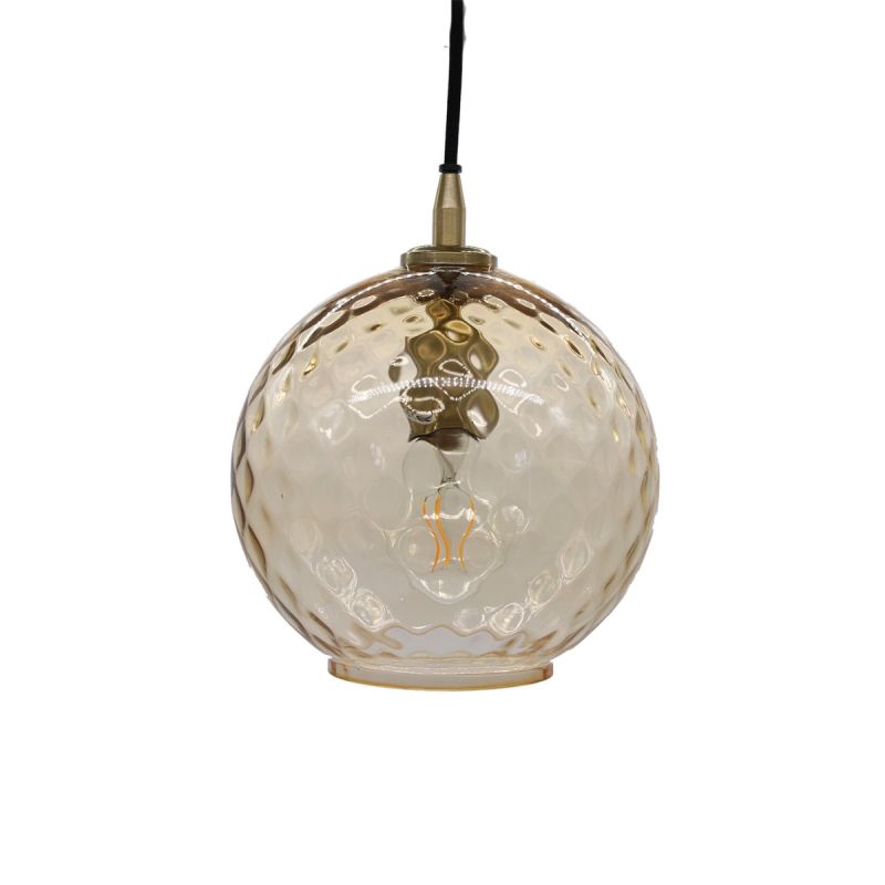 culinary concepts Amber Dimple Glass Globe Pendant Light