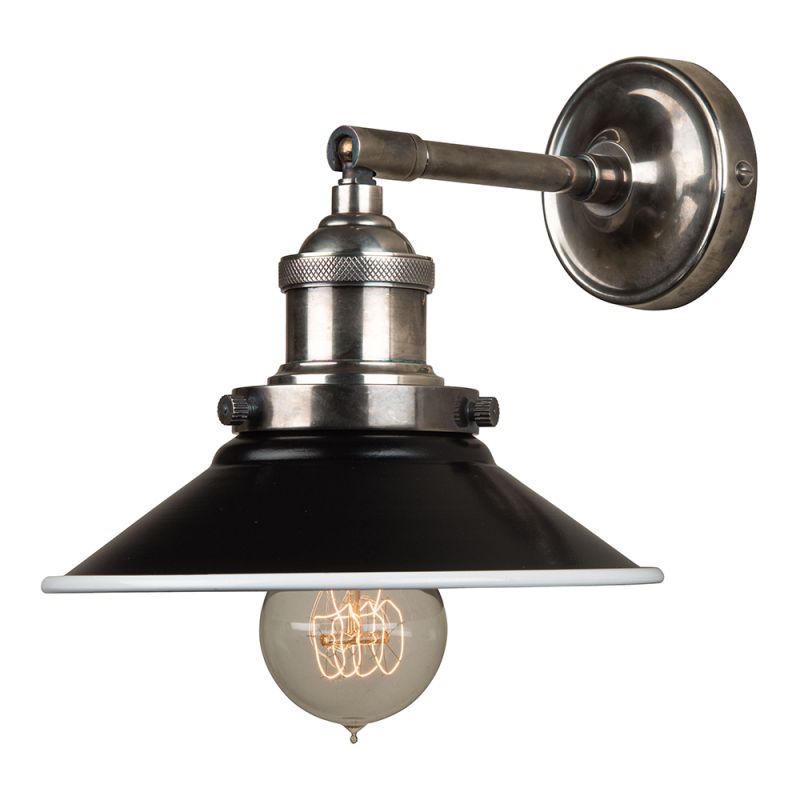 culinary concepts Antique Silver Straight Fitment with Small Black Metal Triangular Shade