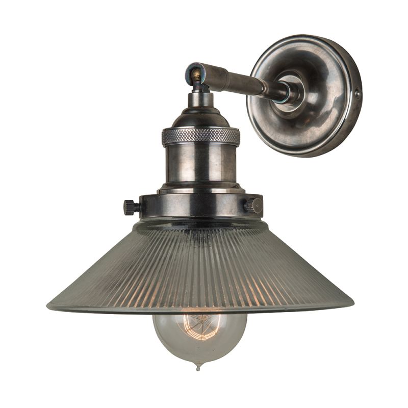 culinary concepts Antique Silver Straight Fitment with Small Ribbed Triangular Shade